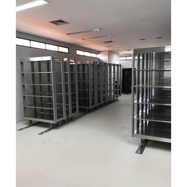 Sistema de prateleiras deslizantes em Inox - LI 1401 - Projeto sob medida